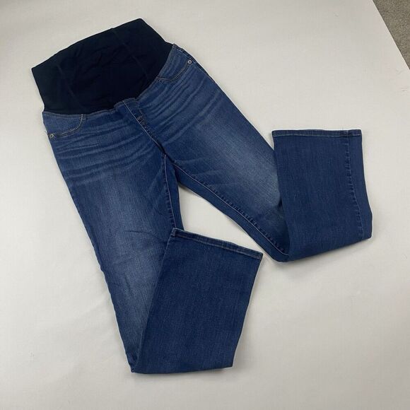 Ingrid & Isabel Maternity Skinny Bootcut Denim Blue Jeans Sz 8 Cotton Stretch - Picture 4 of 10